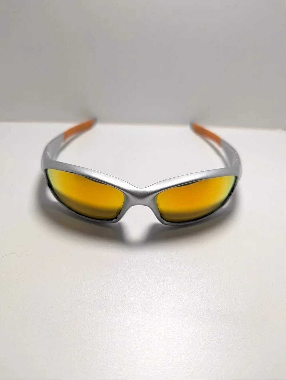 Oakley Straight 04-331 Fire Iridium Lens Silver Wrap Men's Sunglasses 61-18-135